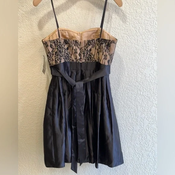 NWT Aidan Mattox Black/Nude Strapless Party Prom Cocktail Dress Size 6 - Picture 4 of 7